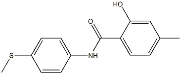 2-hydroxy-4-methyl-N-[4-(methylsulfanyl)phenyl]benzamide 化学構造式