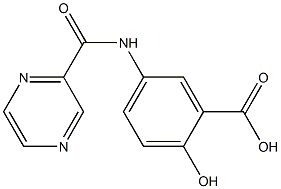 2-hydroxy-5-[(pyrazin-2-ylcarbonyl)amino]benzoic acid,,结构式