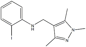 2-iodo-N-[(1,3,5-trimethyl-1H-pyrazol-4-yl)methyl]aniline 化学構造式