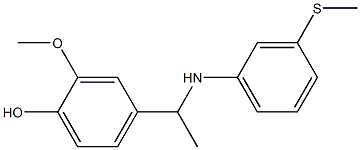 2-methoxy-4-(1-{[3-(methylsulfanyl)phenyl]amino}ethyl)phenol,,结构式