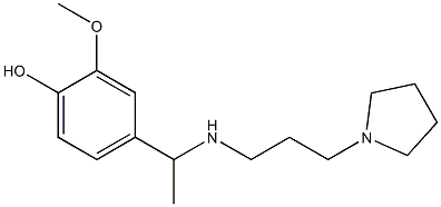 2-methoxy-4-(1-{[3-(pyrrolidin-1-yl)propyl]amino}ethyl)phenol Struktur