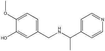 2-methoxy-5-({[1-(pyridin-4-yl)ethyl]amino}methyl)phenol 化学構造式