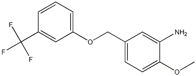 2-methoxy-5-[3-(trifluoromethyl)phenoxymethyl]aniline,,结构式