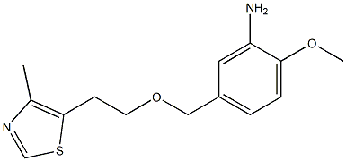 2-methoxy-5-{[2-(4-methyl-1,3-thiazol-5-yl)ethoxy]methyl}aniline,,结构式