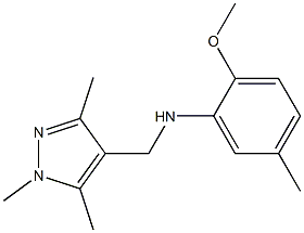 2-methoxy-5-methyl-N-[(1,3,5-trimethyl-1H-pyrazol-4-yl)methyl]aniline Structure