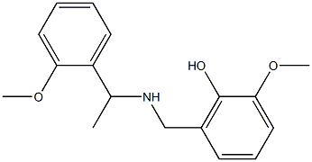 2-methoxy-6-({[1-(2-methoxyphenyl)ethyl]amino}methyl)phenol,,结构式