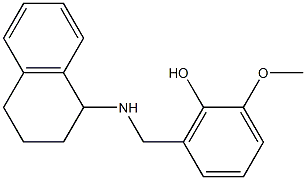2-methoxy-6-[(1,2,3,4-tetrahydronaphthalen-1-ylamino)methyl]phenol Struktur