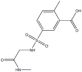 2-methyl-5-({[2-(methylamino)-2-oxoethyl]amino}sulfonyl)benzoic acid Struktur