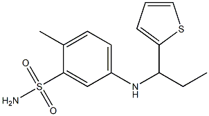 2-methyl-5-{[1-(thiophen-2-yl)propyl]amino}benzene-1-sulfonamide,,结构式