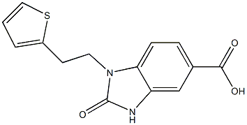 2-oxo-1-[2-(thiophen-2-yl)ethyl]-2,3-dihydro-1H-1,3-benzodiazole-5-carboxylic acid Struktur