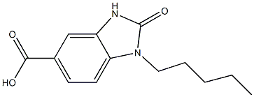 2-oxo-1-pentyl-2,3-dihydro-1H-1,3-benzodiazole-5-carboxylic acid 化学構造式