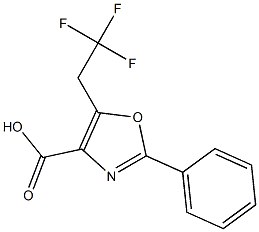 2-phenyl-5-(2,2,2-trifluoroethyl)-1,3-oxazole-4-carboxylic acid 化学構造式