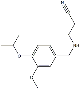 3-({[3-methoxy-4-(propan-2-yloxy)phenyl]methyl}amino)propanenitrile Struktur