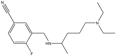 3-({[5-(diethylamino)pentan-2-yl]amino}methyl)-4-fluorobenzonitrile,,结构式