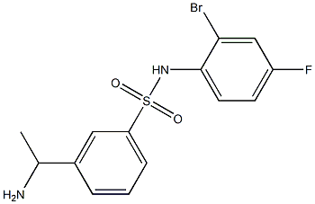 3-(1-aminoethyl)-N-(2-bromo-4-fluorophenyl)benzene-1-sulfonamide,,结构式