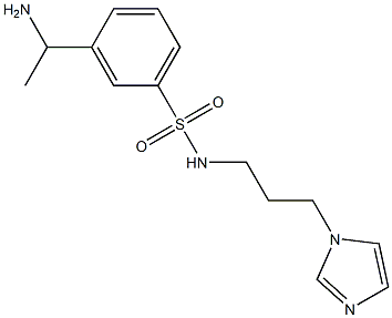 3-(1-aminoethyl)-N-[3-(1H-imidazol-1-yl)propyl]benzene-1-sulfonamide Struktur
