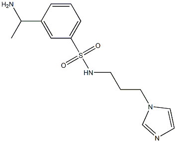 3-(1-aminoethyl)-N-[3-(1H-imidazol-1-yl)propyl]benzene-1-sulfonamide 化学構造式