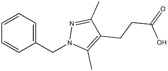 3-(1-benzyl-3,5-dimethyl-1H-pyrazol-4-yl)propanoic acid Struktur