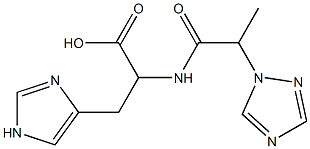 3-(1H-imidazol-4-yl)-2-[2-(1H-1,2,4-triazol-1-yl)propanamido]propanoic acid 结构式