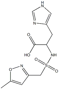 3-(1H-imidazol-4-yl)-2-{[(5-methyl-1,2-oxazol-3-yl)methane]sulfonamido}propanoic acid Struktur