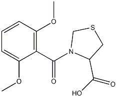 3-(2,6-dimethoxybenzoyl)-1,3-thiazolidine-4-carboxylic acid,,结构式