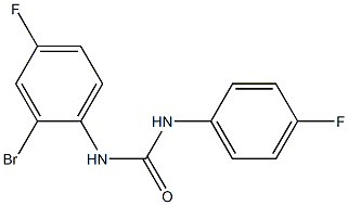 3-(2-bromo-4-fluorophenyl)-1-(4-fluorophenyl)urea 化学構造式