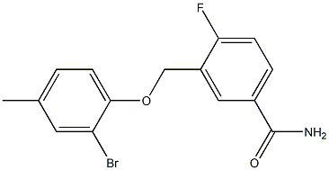 3-(2-bromo-4-methylphenoxymethyl)-4-fluorobenzamide,,结构式