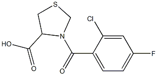 3-(2-chloro-4-fluorobenzoyl)-1,3-thiazolidine-4-carboxylic acid Struktur