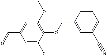 3-(2-chloro-4-formyl-6-methoxyphenoxymethyl)benzonitrile,,结构式