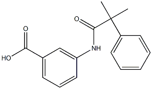 3-(2-methyl-2-phenylpropanamido)benzoic acid 化学構造式