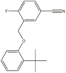 3-(2-tert-butylphenoxymethyl)-4-fluorobenzonitrile 化学構造式