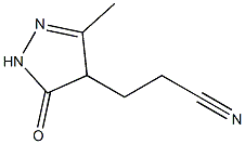 3-(3-methyl-5-oxo-4,5-dihydro-1H-pyrazol-4-yl)propanenitrile 化学構造式