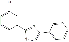 3-(4-phenyl-1,3-thiazol-2-yl)phenol,,结构式