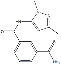 3-(aminocarbonothioyl)-N-(1,3-dimethyl-1H-pyrazol-5-yl)benzamide Structure