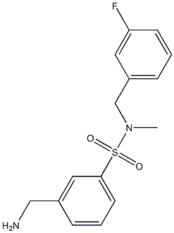 3-(aminomethyl)-N-[(3-fluorophenyl)methyl]-N-methylbenzene-1-sulfonamide Structure