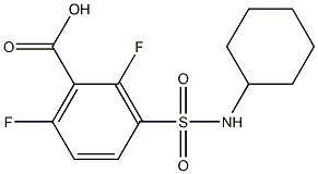 3-(cyclohexylsulfamoyl)-2,6-difluorobenzoic acid Struktur