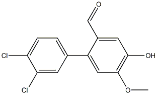 3',4'-dichloro-4-hydroxy-5-methoxy-1,1'-biphenyl-2-carbaldehyde 化学構造式