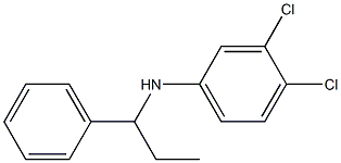 3,4-dichloro-N-(1-phenylpropyl)aniline 化学構造式