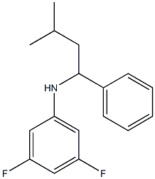 3,5-difluoro-N-(3-methyl-1-phenylbutyl)aniline Structure