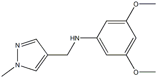 3,5-dimethoxy-N-[(1-methyl-1H-pyrazol-4-yl)methyl]aniline 化学構造式