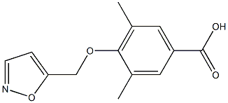 3,5-dimethyl-4-(1,2-oxazol-5-ylmethoxy)benzoic acid Struktur
