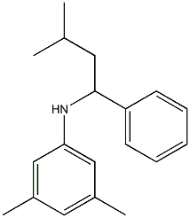 3,5-dimethyl-N-(3-methyl-1-phenylbutyl)aniline,,结构式