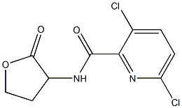 3,6-dichloro-N-(2-oxooxolan-3-yl)pyridine-2-carboxamide 化学構造式