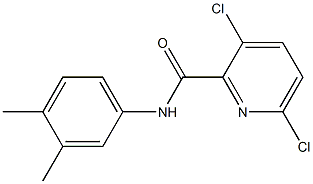 3,6-dichloro-N-(3,4-dimethylphenyl)pyridine-2-carboxamide 化学構造式