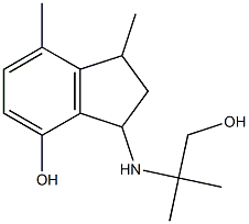 3-[(1-hydroxy-2-methylpropan-2-yl)amino]-1,7-dimethyl-2,3-dihydro-1H-inden-4-ol Struktur