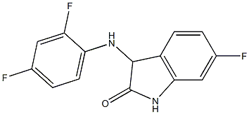 3-[(2,4-difluorophenyl)amino]-6-fluoro-2,3-dihydro-1H-indol-2-one Struktur