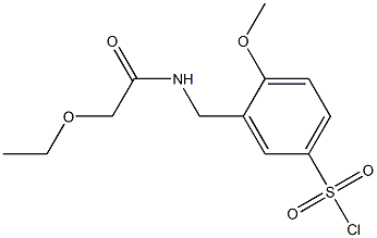 3-[(2-ethoxyacetamido)methyl]-4-methoxybenzene-1-sulfonyl chloride Struktur
