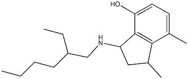 3-[(2-ethylhexyl)amino]-1,7-dimethyl-2,3-dihydro-1H-inden-4-ol Structure