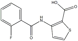 3-[(2-fluorobenzoyl)amino]thiophene-2-carboxylic acid 化学構造式