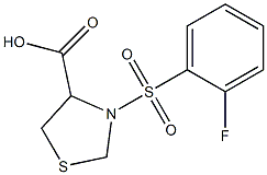 3-[(2-fluorophenyl)sulfonyl]-1,3-thiazolidine-4-carboxylic acid|